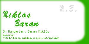 miklos baran business card